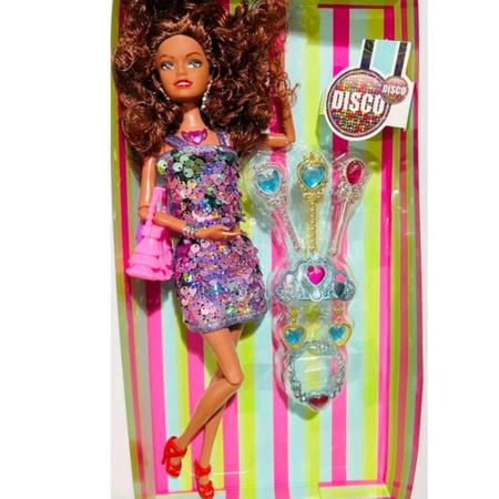 Imagem de Boneca princesa tipo Barbie Negra articulada musical com acessórios