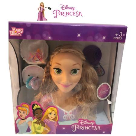 Obobb Rapunzel brinquedos, boneca de maquiagem, brinquedo de vestir, para  presentes, cabeça de boneca para pentear o cabelo