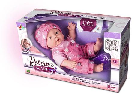 Boneca Bebe Linda Realista Bebe Reborn Fofinha Com Roupinha - Milk