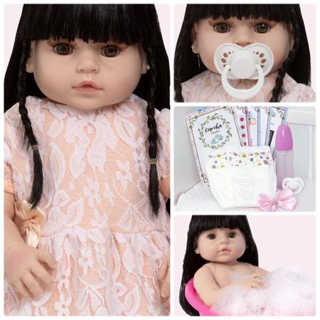 Bebê Boneca Reborn Morena 100% Silicone Pode Banho + Itens - Cegonha Reborn  Dolls - Boneca Reborn - Magazine Luiza