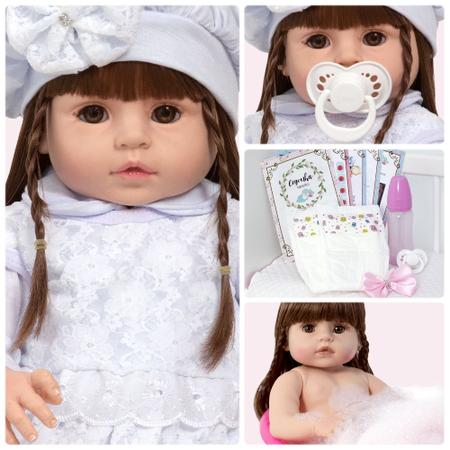 Boneca Bebê Reborn Silicone Barato Menina Bebe Original Barata Realista  100% Vinil siliconado + 10 itens - Bonecas - Magazine Luiza