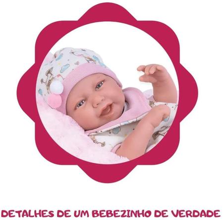 Boneca Reborn Anny Doll Baby Menina Macacão Cotiplás 2442
