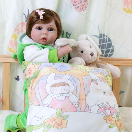 Imagem de Boneca Reborn Aori Lifelike Newborn Baby 55 cm com conjunto de sapo de 2,0 kg