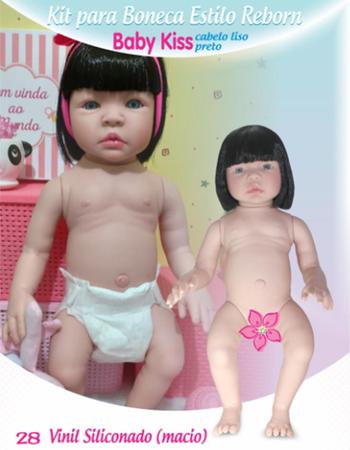 Qican Boneca bebê reborn silicone corpo inteiro 19 polegadas