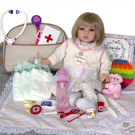 Boneca Reborn de Silicone Que Pode Dar Banho - Cegonha Reborn Dolls - Boneca  Reborn - Magazine Luiza