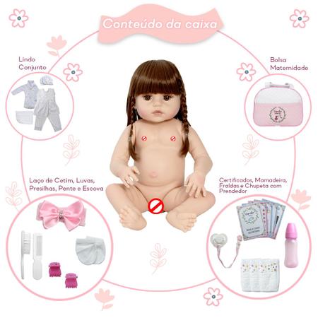 Bebê Reborn Barata Promoção Bolsa Mamadeira Chupeta 20 Itens