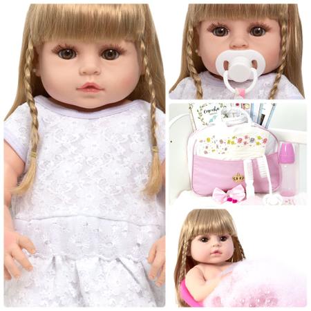 Boneca Reborn Barata Menina Linda Enxoval Completo Com Bolsa - Cegonha  Reborn Dolls - Boneca Reborn - Magazine Luiza