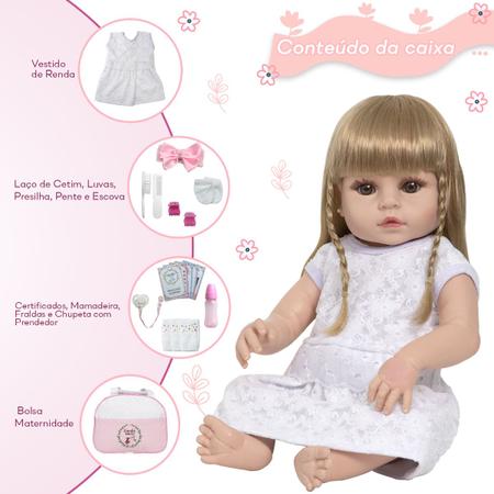 Boneca Reborn Barata 100% Silicone Loira Enxoval Completo - Cegonha Reborn  Dolls - Bonecas - Magazine Luiza