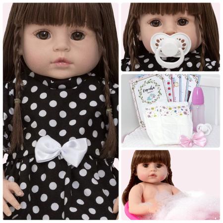 Boneca Bebê Reborn Silicone Barato Menina Bebe Original Barata Realista  100% Vinil siliconado + 10 itens - Bonecas - Magazine Luiza