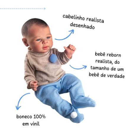 Brinquedo infantil Bebe Reborn Realista Mais Acessório - Milk Brinquedos -  Boneca Reborn - Magazine Luiza