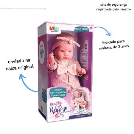 Boneco Bebe Reborn Bebe Menino Realista Com Roupinha - Milk Brinquedos -  Boneca Reborn - Magazine Luiza