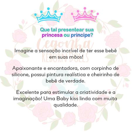 Boneca Reborn Bebê Realista Morena Cabelo Curto Princesa REF 1005