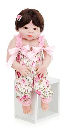 Boneca Reborn Bebê Neném Realista Menina Real 12 Itens 55cm em