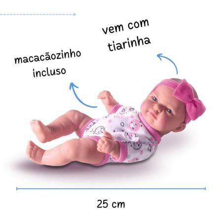 Imagem de Boneca reborn bebe pequena nenem realista brinquedo infantil menina bebezinho com cheiro bebezao bb