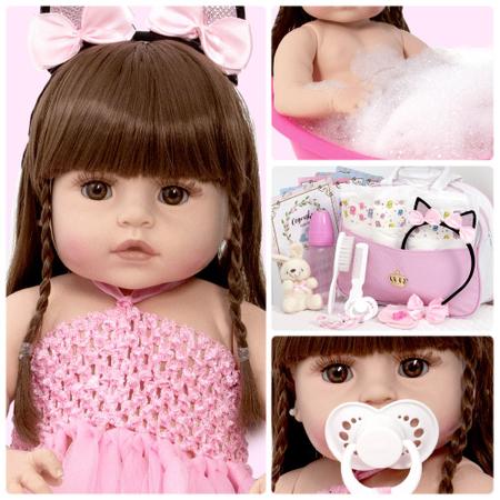Boneca Bebê Reborn Silicone Menina Bailarina 22 Acessórios - Chic Outlet -  Economize com estilo!