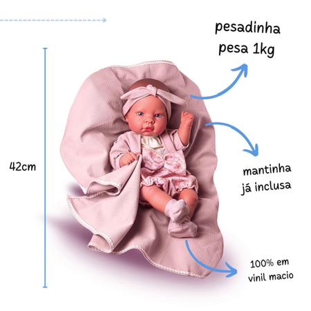 Imagem de Boneca reborn bebe realista boneco realista pesado real nenem brinquedo infantil menina bonecona bb