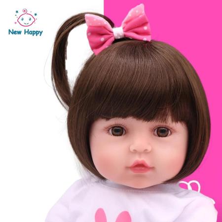 Boneca Reborn Realista 100% Silicone Pode Dar Banho Newhappy