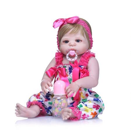 Boneca bebe reborn,bebe reborn silicone de 55cm,Boneca reborn vem