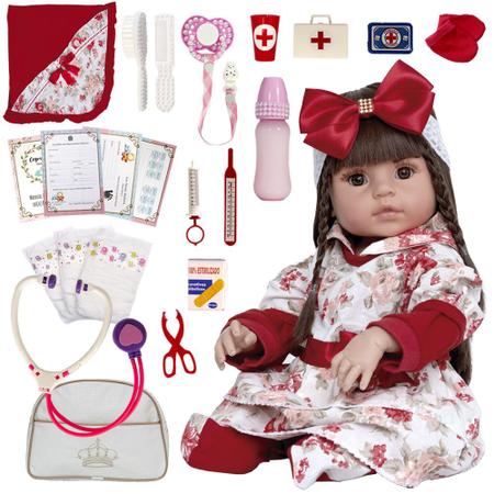 Boneca Reborn Bebê Recem Nascida Barata com Enxoval Completo - Cegonha  Reborn Dolls - Boneca Reborn - Magazine Luiza