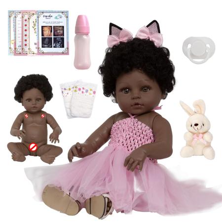 Bebe Reborn Menina Cabelo Cacheado Enxoval Coelhinha Fofa - Cegonha Reborn  Dolls - Bonecas - Magazine Luiza