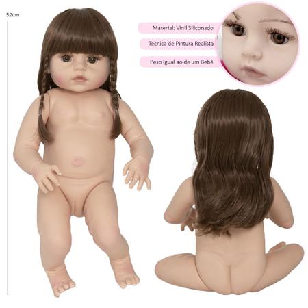 Boneca Reborn Silicone Bebê Realista Princesa Com Acessórios