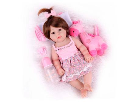 Boneca Reborn Luiza Girafinha Laura Baby 45cm - com Acessórios