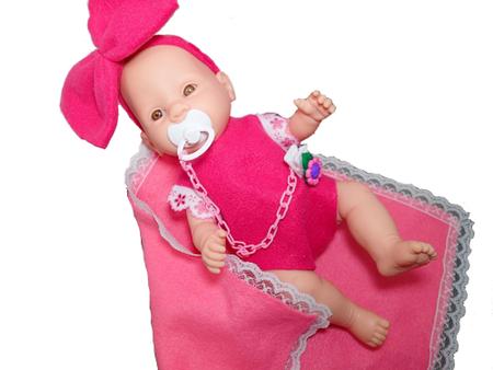 Imagem de Boneca reborn Meu Bebêzinho pequena macia estilizada ED1 Brinquedos 1049