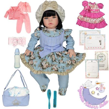 Boneca Bebe Reborn Barata Menina Morena 23 Acessorio De Luxo no Shoptime