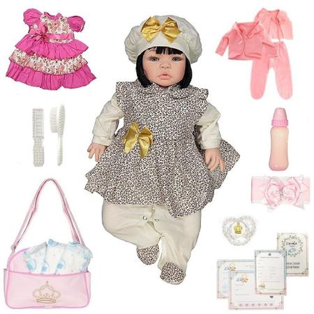 Boneca Bebe Reborn Menina Morena Barata 23 Acessorio De Luxo - Cegonha  Reborn Dolls - Boneca Reborn - Magazine Luiza