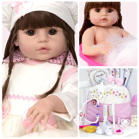 Boneca 100% Silicone Baby Reborn Pode dar Banho - Cegonha Reborn Dolls - Boneca  Reborn - Magazine Luiza