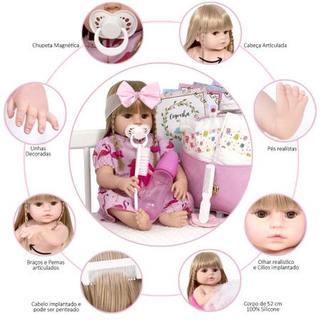 Boneca Reborn Bebê Recem Nascida Barata com Enxoval Completo - Cegonha  Reborn Dolls - Boneca Reborn - Magazine Luiza