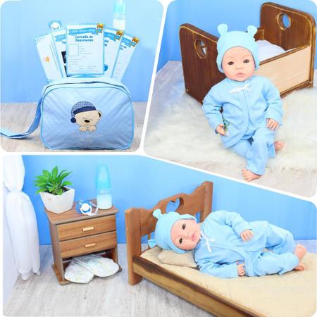 Bebê Reborn Menino Boneca Real Tata Roupa Pagão Azul Claro - ShopJJ -  Brinquedos, Bebe Reborn e Utilidades