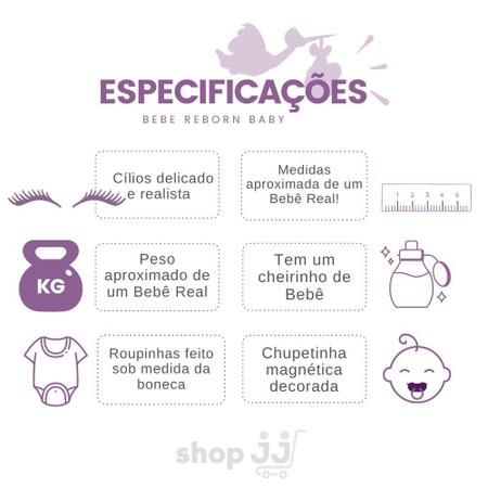 Boneca Bebê Reborn Real Roupinha Pagão Lilas Acompanha Bolsa - ShopJJ -  Brinquedos, Bebe Reborn e Utilidades