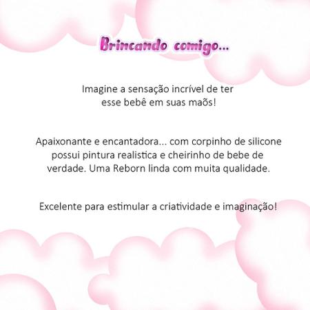 Boneca Reborn Realista 100% Silicone Cabelo Castanho + Itens - Cegonha Reborn Dolls Imagem de Boneca Reborn Realista 100% Silicone Cabelo Castanho + Itens