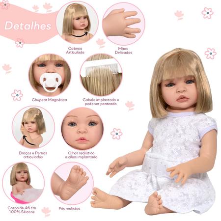 Bebê Reborn Realista Braço e Perna 100% Silicone - Cegonha Reborn Dolls -  Bonecas - Magazine Luiza