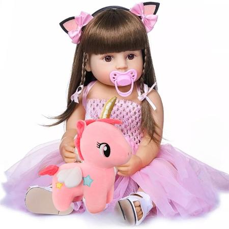 Boneca Reborn Bebe Reborn Menina 100% Silicone New Happy - Boneca Reborn -  Magazine Luiza