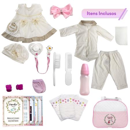 ROUPA Vestido Conjunto para Boneca Tipo Bebê Reborn (BONECA NÃO INCLUSA)
