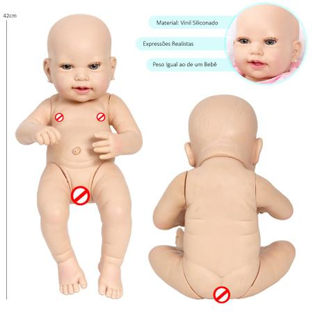 Boneca Bebe Realista Tipo Reborn Barata + Enxoval Bebê - Chic
