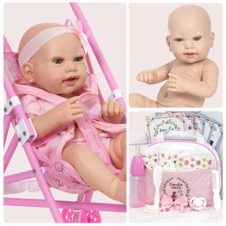 Boneca Bebe Reborn Detalhes Peso Realista Carrinho Barato