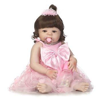 Boneca Reborn Bebe Silicone Menina Cabelo Cacheado 57cm - Bz Doll - Boneca  Reborn - Magazine Luiza
