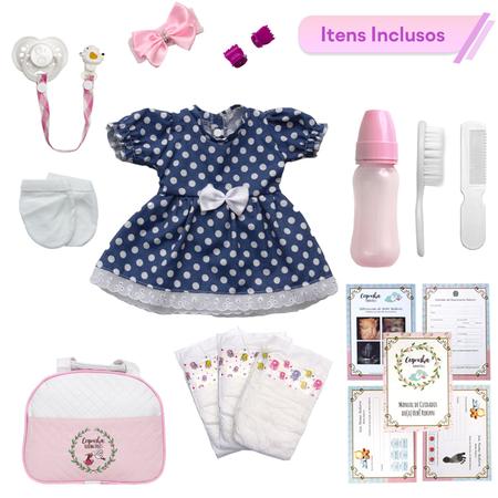 Bebe Reborn Realista Menina Enxoval Completo Bolsa 20 Itens - Cegonha Reborn  Dolls - Bonecas - Magazine Luiza