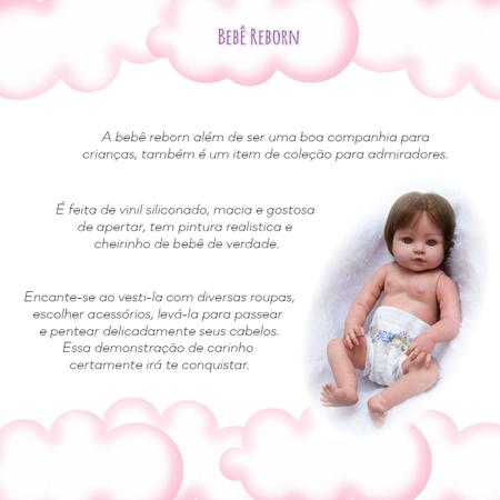 Boneca Reborn Realista Fio a Fio Corpo de Vinil Siliconado - Cegonha Reborn  Dolls - Boneca Reborn - Magazine Luiza
