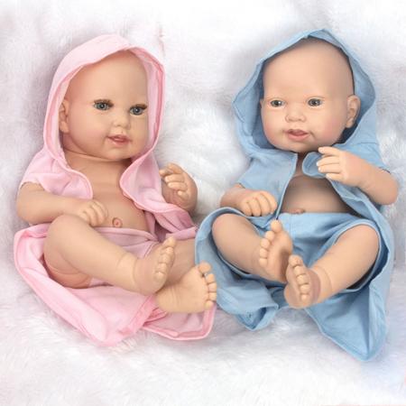 Bonecas Bebe Reborn Gemêas Meninas Princesa Pode Dar Banho