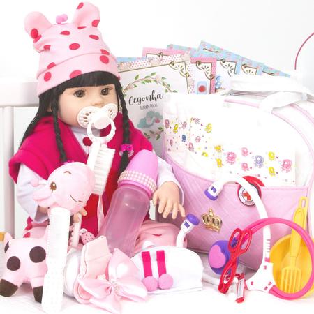 Boneca Bebe Reborn Girafinha Silicone 25 Itens com Bolsa - Chic Outlet -  Economize com estilo!