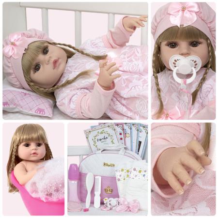 Boneca Reborn Realista Laura Corpo de Silicone + 20 Itens - Cegonha Reborn  Dolls - Boneca Reborn - Magazine Luiza