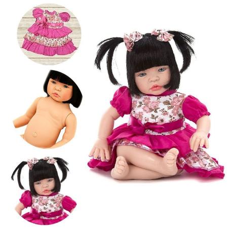 Boneca Reborn Realista Morena que Senta com 21 Apetrechos - Cegonha Reborn  Dolls - Boneca Reborn - Magazine Luiza