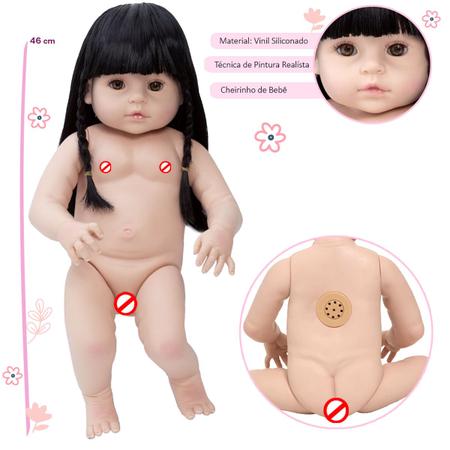 Boneca Reborn Realista Toda de Silicone Recem Nascida Girafa