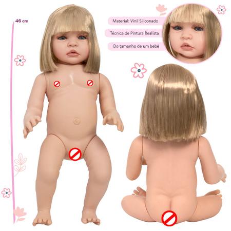Boneca Bebe Reborn Realista Menina Loira Barbie Pode Banho - Chic
