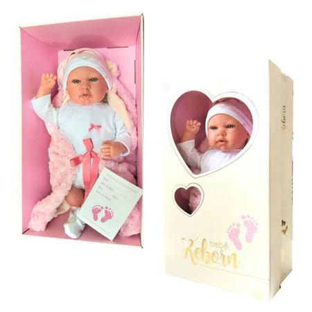 Boneca Bebê Reborn - Menina - Rosa - 39 cm - Brink Model -  superlegalbrinquedos