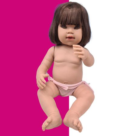Imagem de Boneca Reborn Silicone Bebê Realista Menina Itens Linda Enxoval + Kit de Miçangas Completo Lol Pode dar Banho Brinquedos Para Caixa Corpo Siliconado 